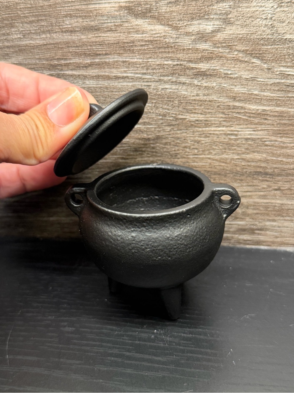 Cast Iron Mini Cauldron Pot - Black